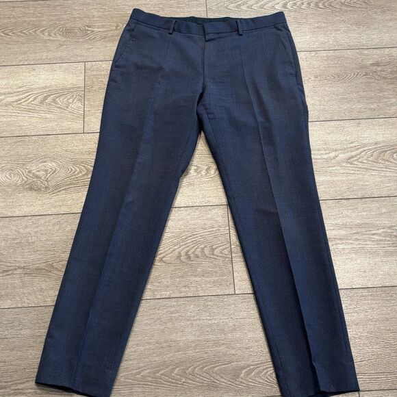 Hugo Boss Genius5 100% virgin wool slim Pants trousers blue Mens Size 34R - Picture 1 of 9